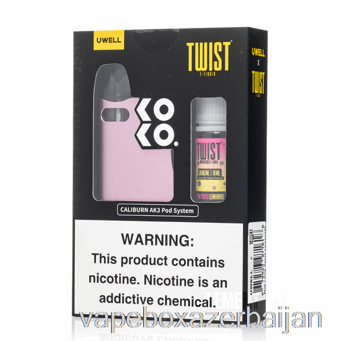 Vape Smoke UWELL x DV Caliburn AK3 Kit + 50mg Nic Salt [PINK] Twist E-Liquid - Pink Punch Lemonade